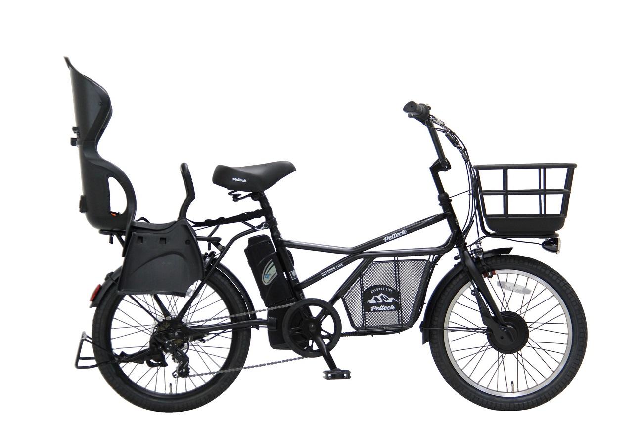 ヱビス自転車 ミニベロカーゴ 電動アシスト自転車 GRC-515L-R 20インチ シマノ製外装7段変速【本体：マットブラック×子乗せ：ブラック】【 自転車 電動自転車 電動アシスト シマノ SHIMANO 大阪府 堺市】