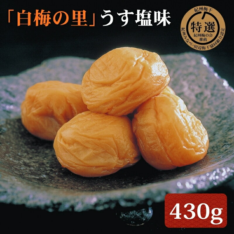 【ふるさと納税】特選 紀州南高梅「白梅の里」うす塩味 430g |梅干 うめぼし 南高梅 和歌山 うす塩 減塩 塩分控えめ
