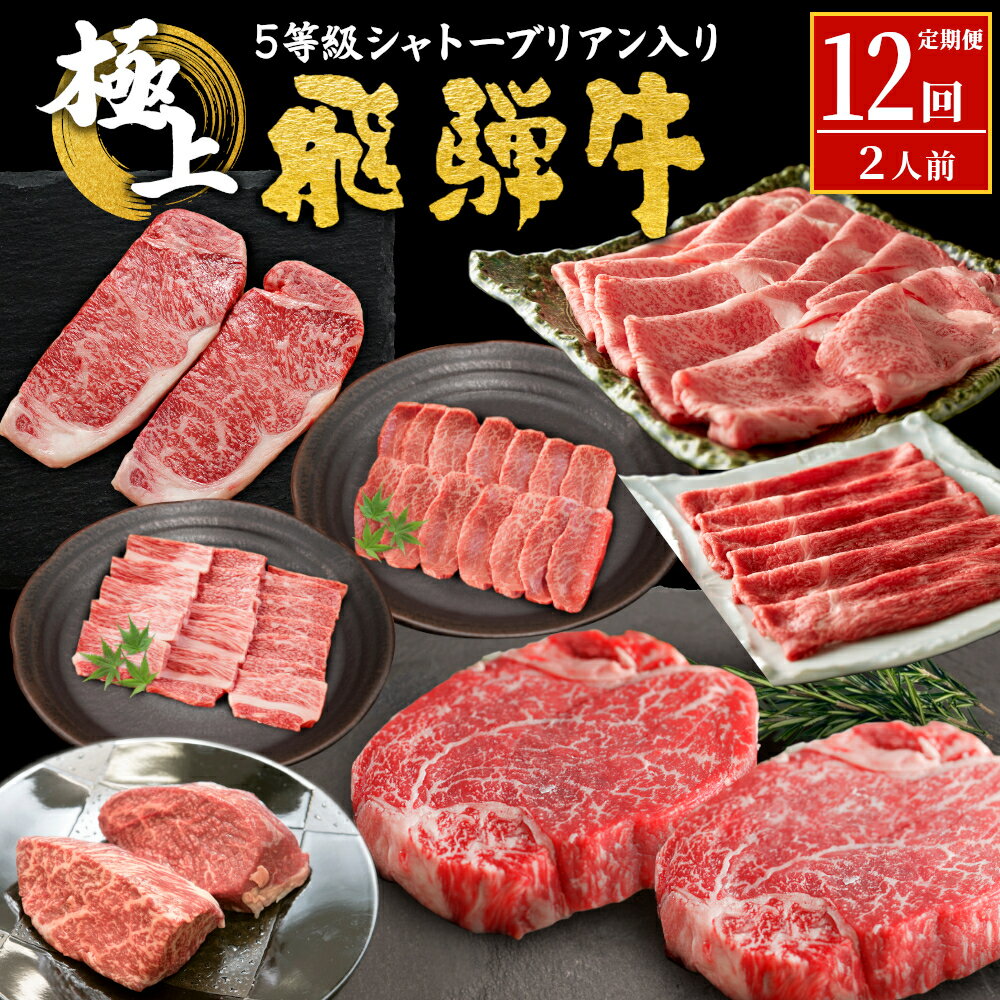 【ふるさと納税】 5等級シャトーブリアン入り 飛騨牛極上12回定期便 すき焼き しゃぶしゃぶ ステーキ 焼肉 BBQ モモ カタ ロース 肩ロース カタロース カルビ シャトーブリアン モモブロック 希少部位 贅沢 12ヶ月 定期 定期便 飛騨 飛騨牛 牛 肉 和牛 黒毛和牛 養老ミート