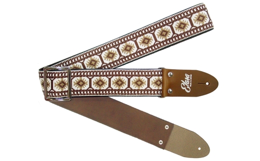 【ギターストラップ】 Elara Straps Crystal Snow Brown 郡上市 レザー 真鍮バックル ウルトラスエード プロ仕様 エレキ アコギ ベース Ksound 小林楽器店