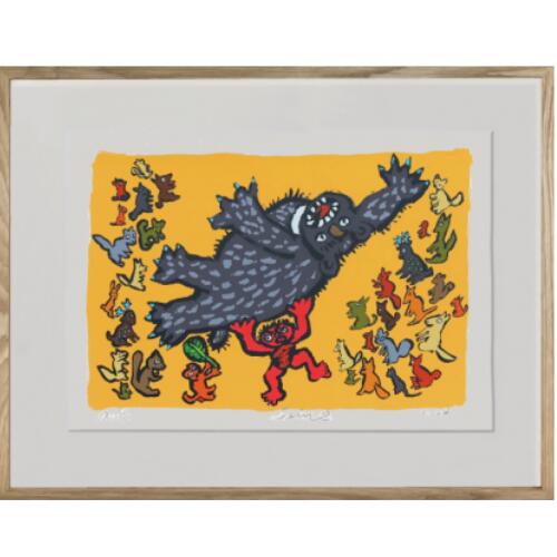 【ふるさと納税】【著名アーティストシルクスクリーン版画作品】田島征三「金太郎ガンバレ」