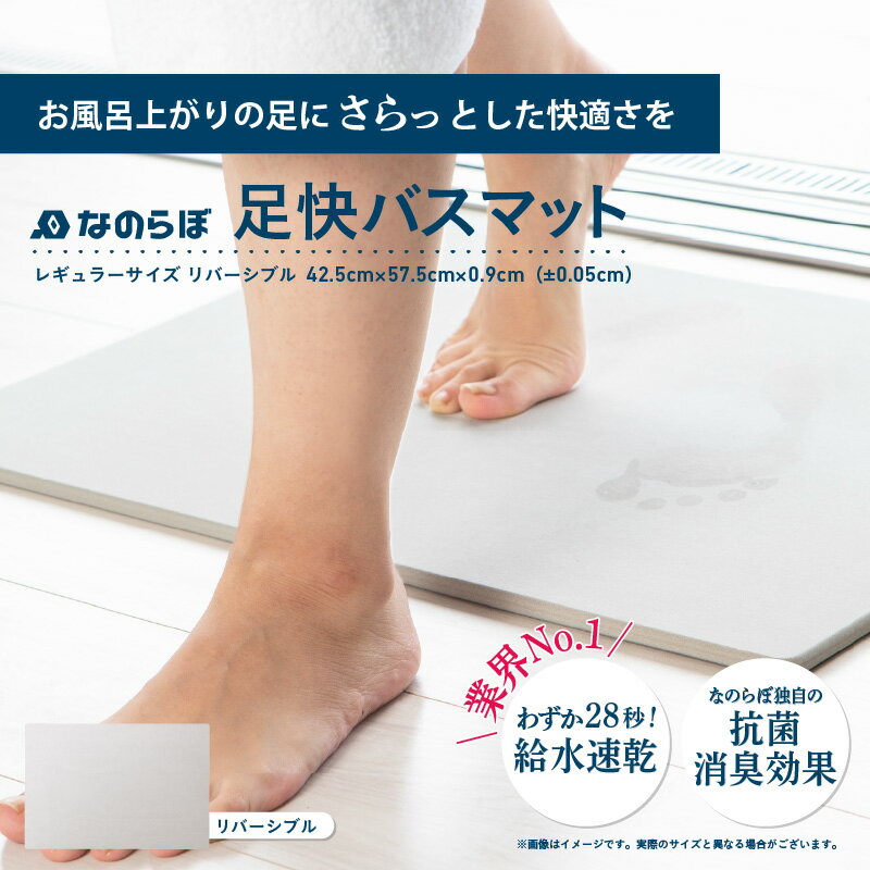 【ふるさと納税】 リバーシブル 国産 珪藻土 バスマット なのらぼ足快バスマットレギュラーサイズ速乾 吸水 おすすめ 手入れ簡単 消臭効果 抗菌 防臭 おしゃれ お風呂 足拭き 国産 一人暮らし バス用品