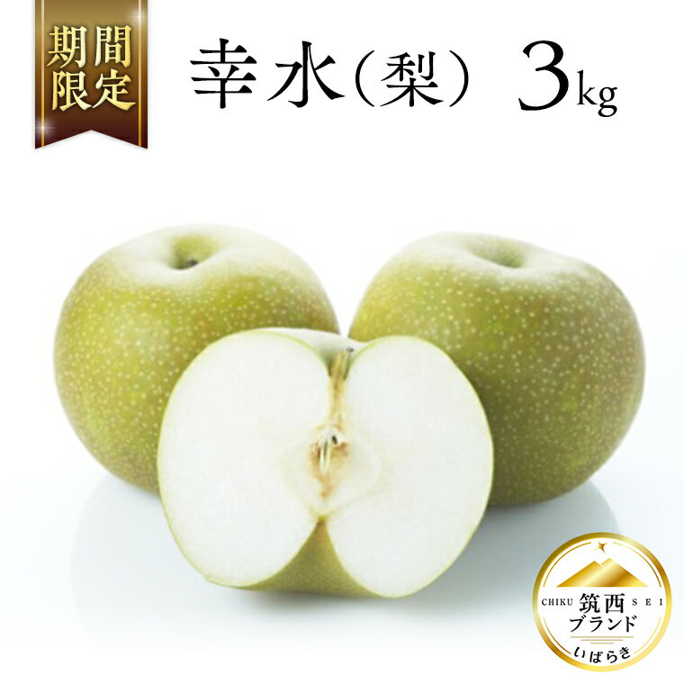 【ふるさと納税】【 JA 北つくば 】 筑西ブランド 認証品 幸水 ( 梨 ) 3kg 2025年産 先行予約 梨 果物 フルーツ なし ナシ 和梨 くだもの デザート 茨城