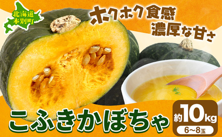 こふき かぼちゃ 南瓜 約10kg 6~8玉 《2026年9月下旬-10月下旬頃出荷》高橋賢三 送料無料 北海道 本別町 北海道 十勝 本別町産 かぼちゃ 栗かぼちゃ パンプキン ホクホク 野菜