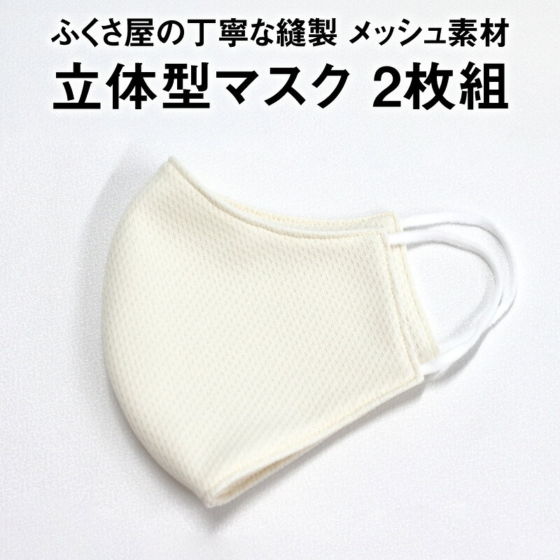 【ふるさと納税】Made in MORIYAMA ふくさ屋の丁寧な縫製の メッシュ素材立体型マスク 2枚組 マスク メッシュ素材 洗える 国産 清原 感染予防 洗濯可 守山市