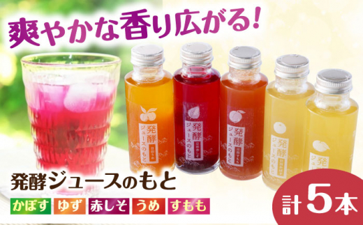 【お中元対象】発酵ジュースのもと 飲み比べ5本セット〈かぼす・ゆず・赤しそ・うめ・すもも〉 日田市 / 株式会社インパクト　ジュース 健康 飲料[ARDA006]