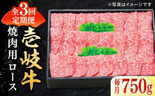 
【全3回定期便】 特選 壱岐牛 ロース 750g（焼肉用）《壱岐市》【太陽商事】[JDL076] お肉 牛肉 和牛 黒毛和牛 肉 高級 霜降り 焼肉 ロース肉 BBQ ローストビーフ 贈答 九州 150000 150000円 15万円
