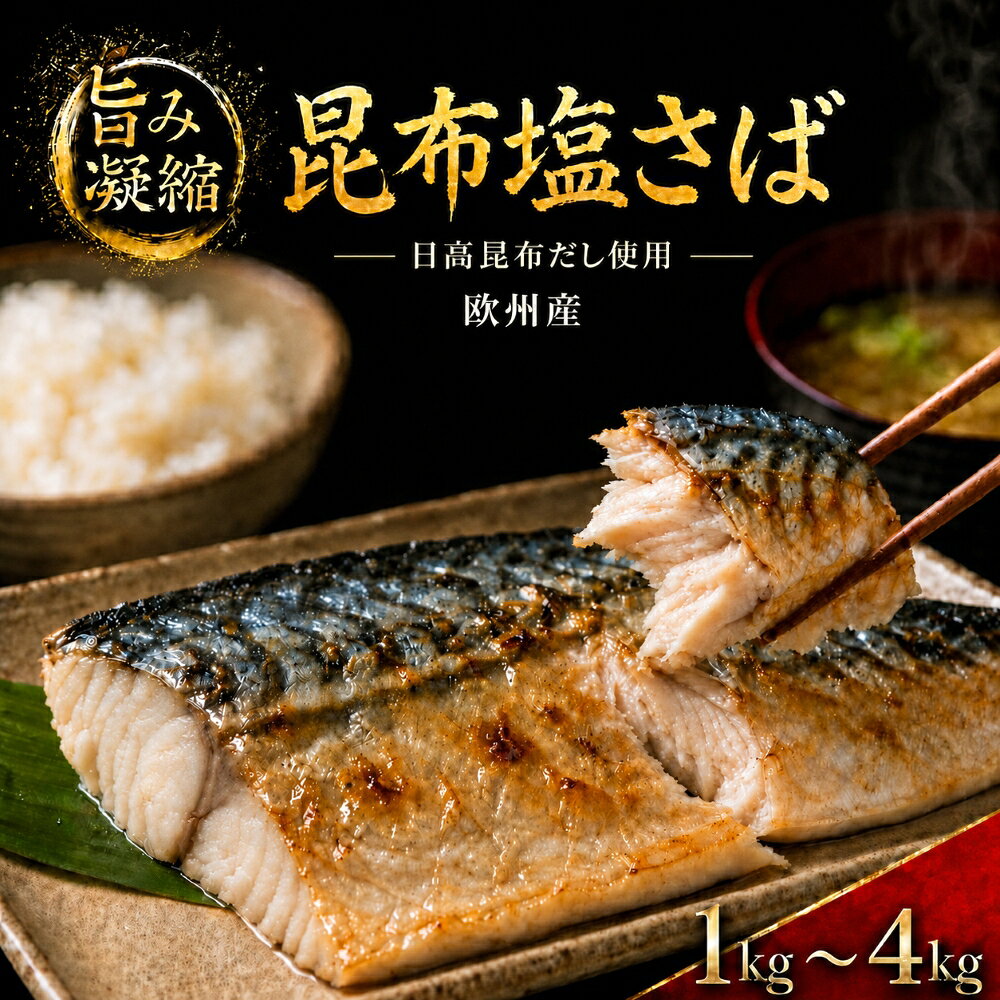 【ふるさと納税】 鯖 昆布 塩さば 1kg ～ 4kg | 鯖 サバ 肉厚 訳あり 有塩 選べる 容量1kg 2kg 3kg 4kg 鯖 さば サバ 有塩 切身 切り身 冷凍 食品 小分け 大容量 人気 魚 魚介 魚貝 海鮮 不揃い 冷凍 送料無料 予州興業 ふるさと納税 愛媛県 四国中央市