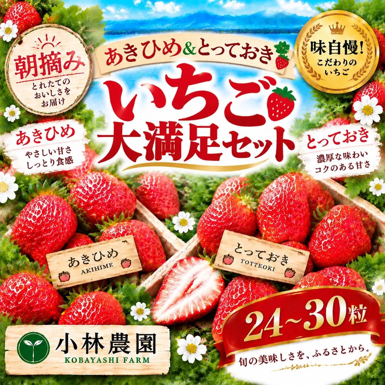 いちご 24～30粒 苺 イチゴ 大満足 セット 章姫 あきひめ とっておき 産地直送 鳥取県 | 24MZ