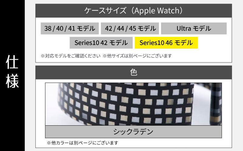 Apple Watch Series10対応モデル登場!!　Apple Watch 専用バンド 「Air bangle（エアバングル）」 シックラデン（Series10　46モデル）アダプタ：シルバー