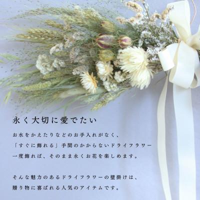 ふるさと納税 茅野市 信州八ヶ岳の麓から贈るドライフラワー ウォールハンギング(ホワイト) |  | 01
