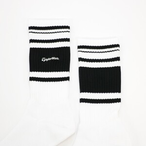 【2026年2月中旬から順次発送】 テーラーメイド ラインドクルーソックス 1足 TL700【ホワイトブラック】 《 靴下 25センチ 26センチ 27センチ くつ下 ソックス テーラーメイド ランド
