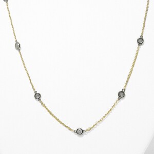 PT900/K18イエローゴールド「2カラット」ステーションダイヤネックレス【2ct-90-6】