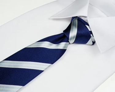 ネクタイ　富士桜工房　ぼかし縞（桔梗紺）