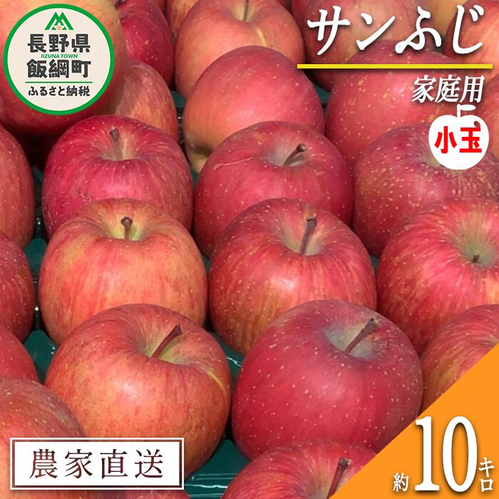 【ふるさと納税】 りんご サンふじ 家庭用 ( 小玉 ) 10kg 原山農園 沖縄県への配送不可 令和7年度収穫分 長野県 飯綱町 〔 信州 果物 フルーツ リンゴ 林檎 長野 18000円 予約 農家直送 〕発送時期：2026年1月上旬〜2026年3月上旬{**}