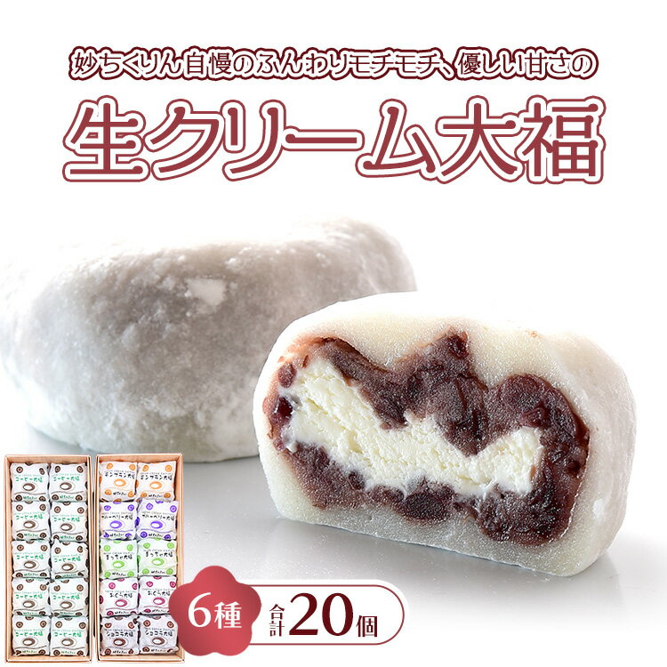 【ふるさと納税】妙ちくりん 生クリーム大福6種mix20個セット