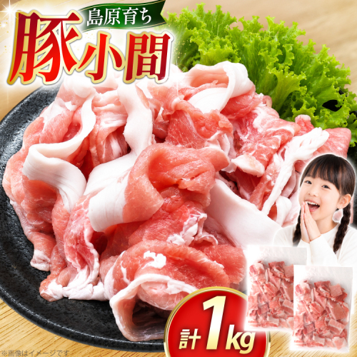 AK028 豚小間 500g 2パック 計1kg [ 豚肉 小分け 豚こま こま切れ 肉 お肉 BBQ バーベキュー 焼肉 アウトドア 1キロ スターゼン 長崎県 島原市 ]