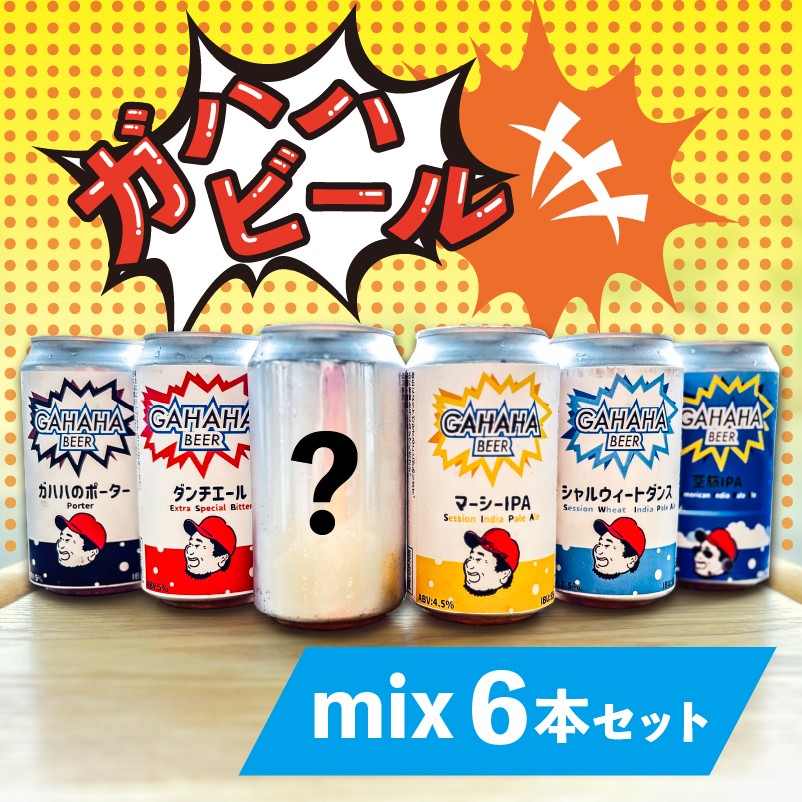 ガハハビールmix　6本セット（ダンチエール、マーシーIPA、シャルウィートダンス、ガハハのポーター、空旅IPA、季節の一本）【kt013-001】