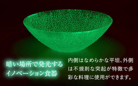 ルミナスシリーズ ボウル (大) グリーン 【暗闇に輝く、卓上の新たな魔法】 多治見市 / 丸モ高木陶器 ガラス 深皿 食器 化粧箱入り[TBA223]