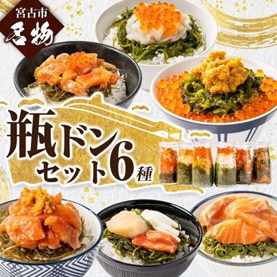 ふるさと納税 宮古市 瓶ドン 食べ比べ 6種類セット 川秀 浄土ヶ浜レストハウス 古須賀商店 海鮮丼 冷凍 ウニ イクラ