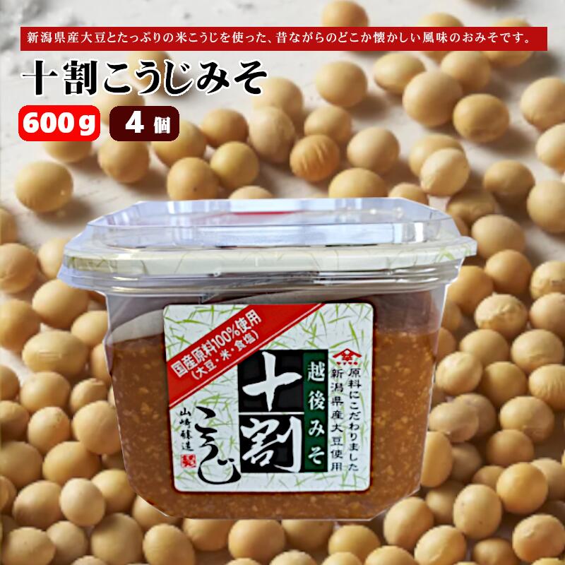 【ふるさと納税】【赤みそ】十割こうじみそ (600g×4個入) みそ 調味料 山崎醸造 【0002-0228-01】