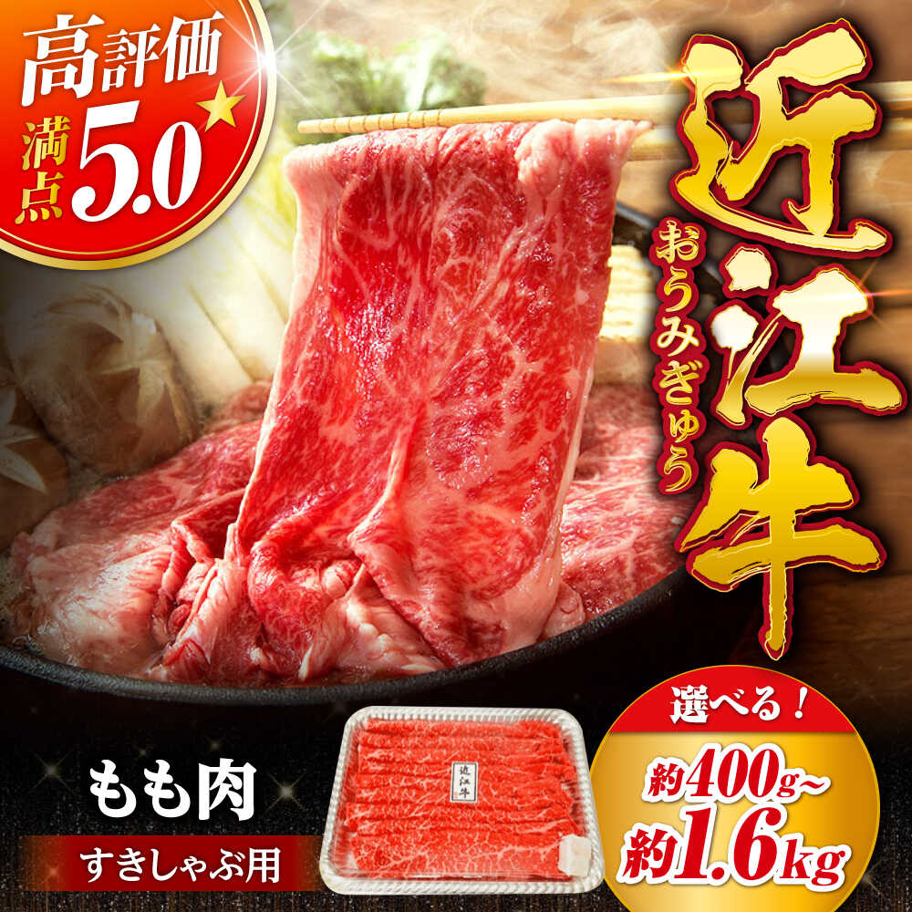 【ふるさと納税】【選べる容量】近江牛すきしゃぶ用もも肉400g〜1.6kg 滋賀県長浜市/有限会社旭ミイト[AQDB001] 肉 牛肉 近江牛 モモ 切り落とし スライス すき焼き しゃぶしゃぶ 高級 黒毛和牛 人気 国産 冷凍 和牛 すき焼き用 しゃぶしゃぶ用 一万円 10000円