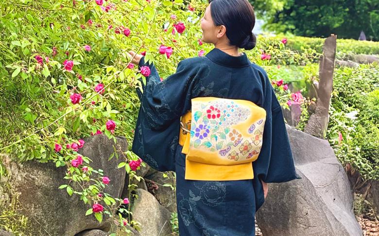 着物 和福デニム女性用着物 Soleil Green(ソレイユ グリーン) 和装 きもの レディース 浴衣 デニム デニム着物 広島県福山市/RIBIAN [BAGM009]