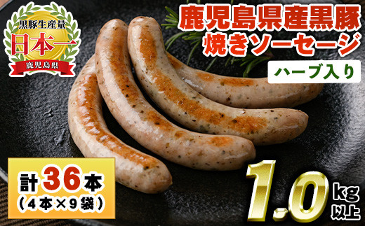 
                  No.794 鹿児島県産！黒豚焼きソーセージ・ハーブ入り(計1kg以上・120g×9パック)国産 九州産 黒豚 豚肉 ウインナー ソーセージ 惣菜 おかず 弁当 BBQ キャンプ 小分け 冷凍【コワダヤ】【1152】【1153】
                