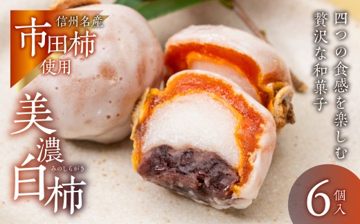 美濃白柿 6個入 和菓子 銘菓 干し柿 おもち あんこ お餅 餅 こしあん 北海道小豆 寒天 干柿 干し柿 ブランド柿 長野県産 市田柿 和菓子 スイーツ おやつ 夏 お中元 御中元 プレゼント ギフト 美味しい おいしい 7000円 7千円 丸八屋 岐阜県 大垣市