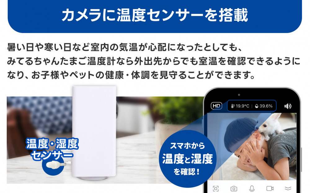 見守りペットカメラ 監視・防犯カメラ みてるちゃん WTW-IPW108 64GBMicroSD付