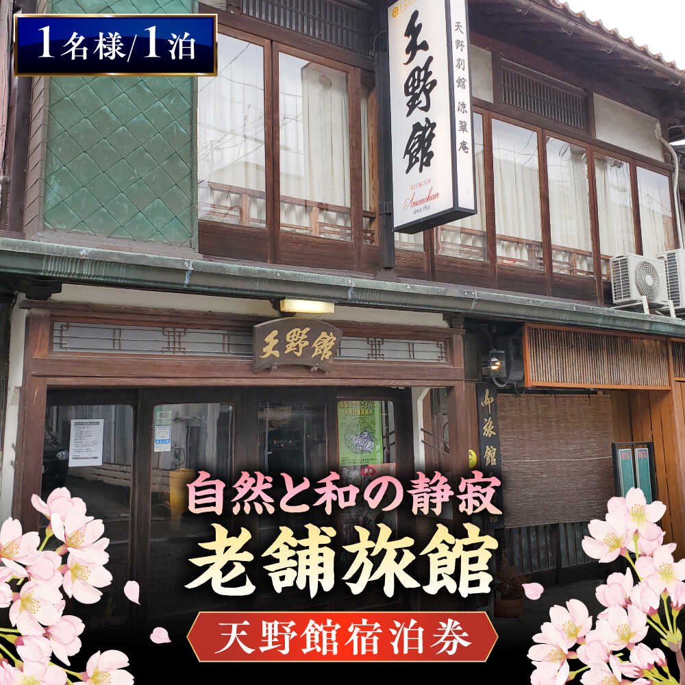 【ふるさと納税】【本館】桜と日本庭園の老舗旅館「天野館」宿泊券 (本館 1名様・1泊お食事なし) 島根県雲南市/有限会社 天野館[AICP001]