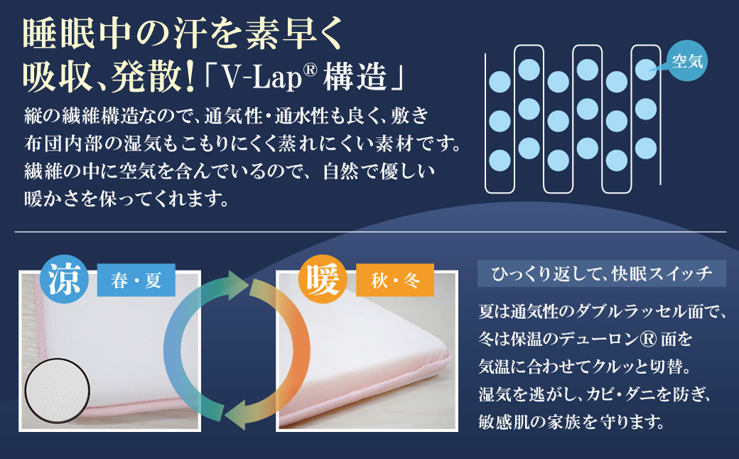 オールシーズン・テイジンV-lap敷き布団 ボタン
