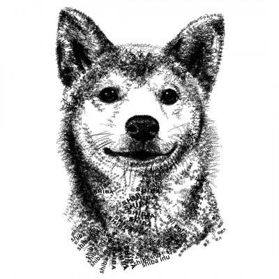 ふるさと納税 大垣市 A4 文字だけを使った しばいぬ 絵画「MojiBa(R) -文字ベースアート(R)-」 |  | 01