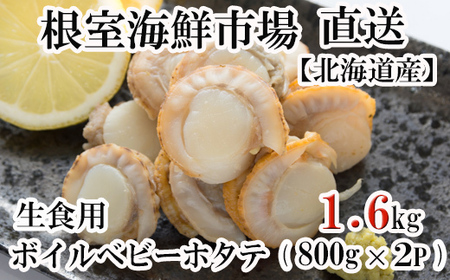 ＼漁業者応援品／根室海鮮市場[直送]ボイルベビーほたて(生食用)800g×2P A-28118