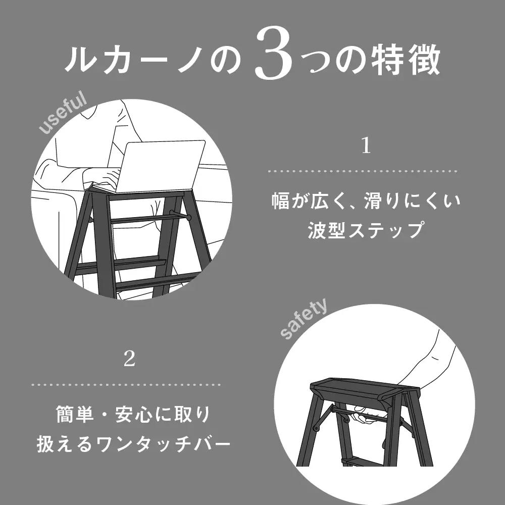 DIY踏み台 ルカーノ1ステップホワイト ML1.0-1 脚立DIY