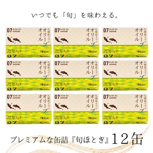 【B0-182】缶詰工場直送　イワシ缶「旬ほとぎ」オリーブオイル12缶 ふるさと納税 イワシ缶 缶詰 工場直送 いわし ご飯のお供 非常食 保存食 送料無料