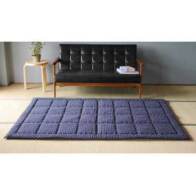 ふるさと納税 筑後市 筑後織コットンラグ:クロス(色:紺)