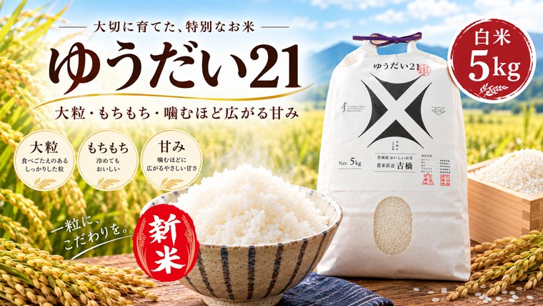 
                  令和8年産 新米 茨城県産 ゆうだい21 5kg 白米 米 こめ コメ 農家直送 こだわり お米 おこめ 茨城 [BG024ya]
                