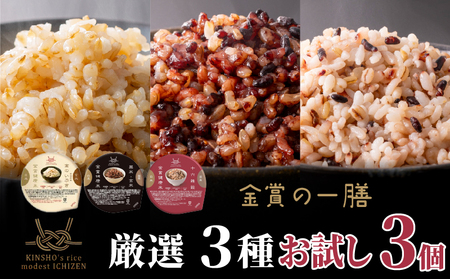 【 ご飯パック 】 金賞 健康米 食べ比べ 厳選3種セット 120g×3個入り