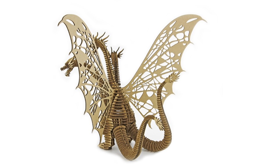 段ボール製組立キット 【キングギドラ（ナチュラル）】 1体分_2619R