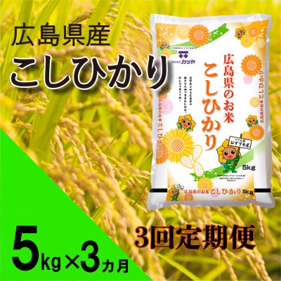 【毎月定期便】広島県産コシヒカリ5kg全3回【4075393】