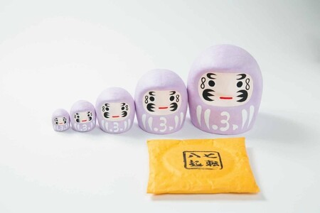 藤枝だるま 藤色マトリョーシカ だるま かわいい おしゃれ 手作りだるま 合格祈願 縁起 置物 サッカー 静岡県 藤枝市