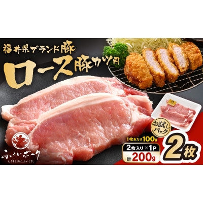 「福井県ブランド豚」ふくいポーク ロース 100g × 2枚 合計200g【配送不可地域：離島】【1638385】