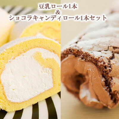 【ふるさと納税】豆乳ロール1本＆ショコラキャンディロール1本セット お菓子 スイーツ ロールケーキ 洋菓子 生菓子 食べ比べ 甘さ控えめ ヘルシー ベルギー産チョコ ガーナ産チョコ 濃厚