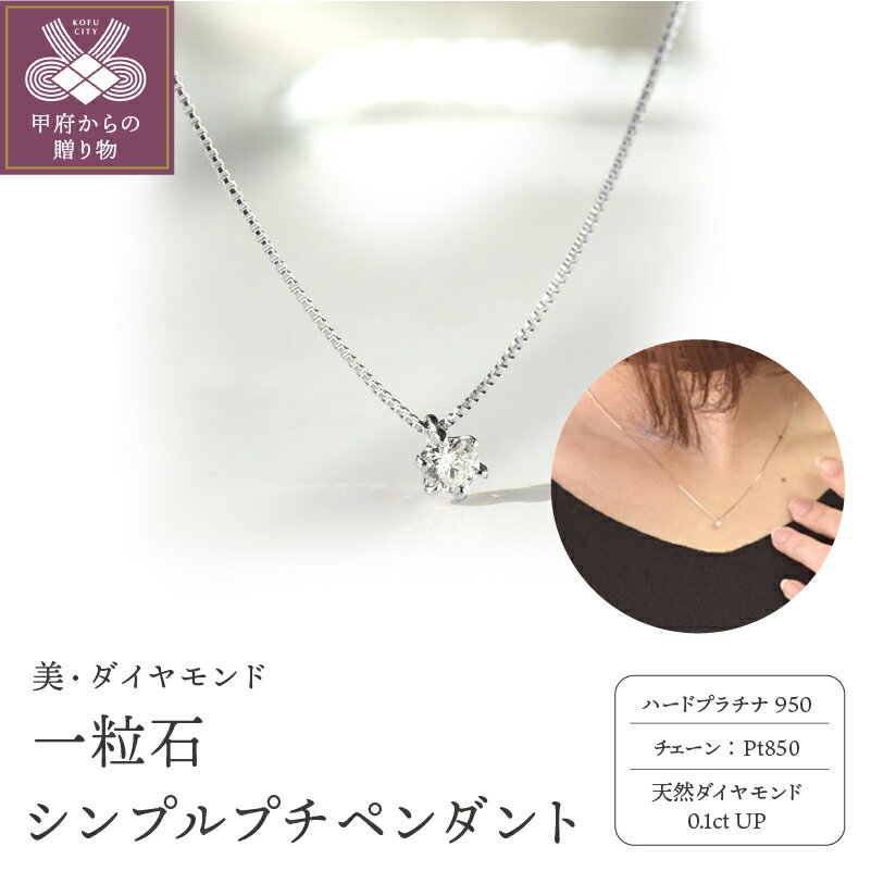 【ふるさと納税】＜ 甲府ジュエリー ＞ ペンダント ネックレス レディース ジュエリー アクセサリー プラチナ ダイヤモンド 0.1ct シンプル ジュエリーケース付き ギフト ラッピング 贈り物 鑑別カード付 保証書付 k167-013
