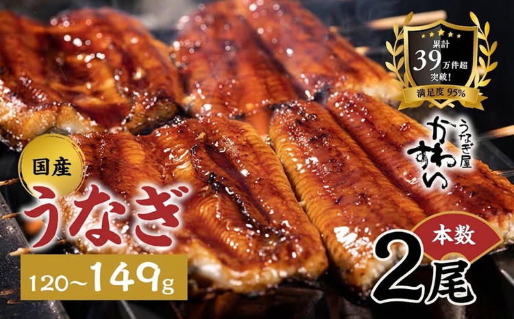 国産うなぎ蒲焼2本セット 120～149g