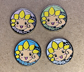 【ピンバッジ白／マグネットマーカーピンク】ざまりん ゴルフグッズセット6 ※着日指定不可