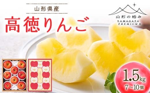 ≪2026年先行予約≫【山形の極み】贈答用 山形県産 高徳りんご 1.5kg(7～10個) 化粧箱入 2026年10月下旬から順次発送 F2Y-6910