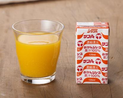 サンAみかんジュース100%　125ml紙パック×24本 【 ふるさと納税 飲料 ジュース みかん ミカン 温州みかん 紙パック 送料無料 】 [C03025]