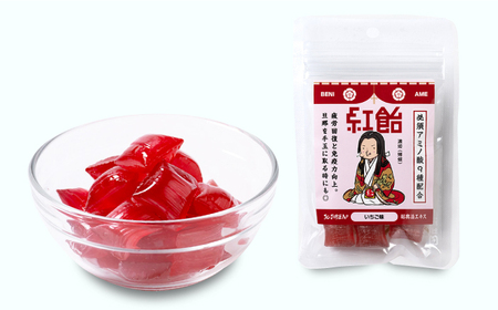 【JOJIBENI】アミノ酸たっぷりの紹興酒を使った 戦国紅飴 濃姫いちご味 個包装 10袋入り（計100粒）【クインズゲイトオリジナル】 お菓子 アメ アミノ酸 岐阜市/クインズゲイト[ANBI01